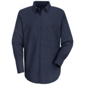 Navy 100% Cotton Wrinkle Resistant Cotton Work Shirt