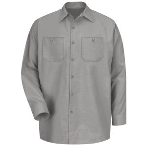 Red Kap Light Grey Long Sleeve Industrial Work Shirt