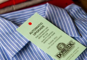 Automatic Upgrade tag showing the customer that the shirt has been upgraded jpg