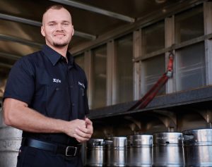 Men's Red Kap Navy Short Sleeve Industrial uniform shirt, and navy industrial cargo work uniform